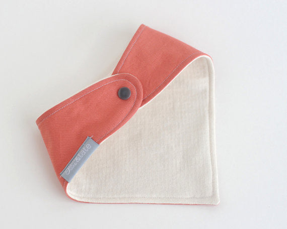 LINEN-COTTON BANDANA BIB, DEEP ROSE - Lake Millie